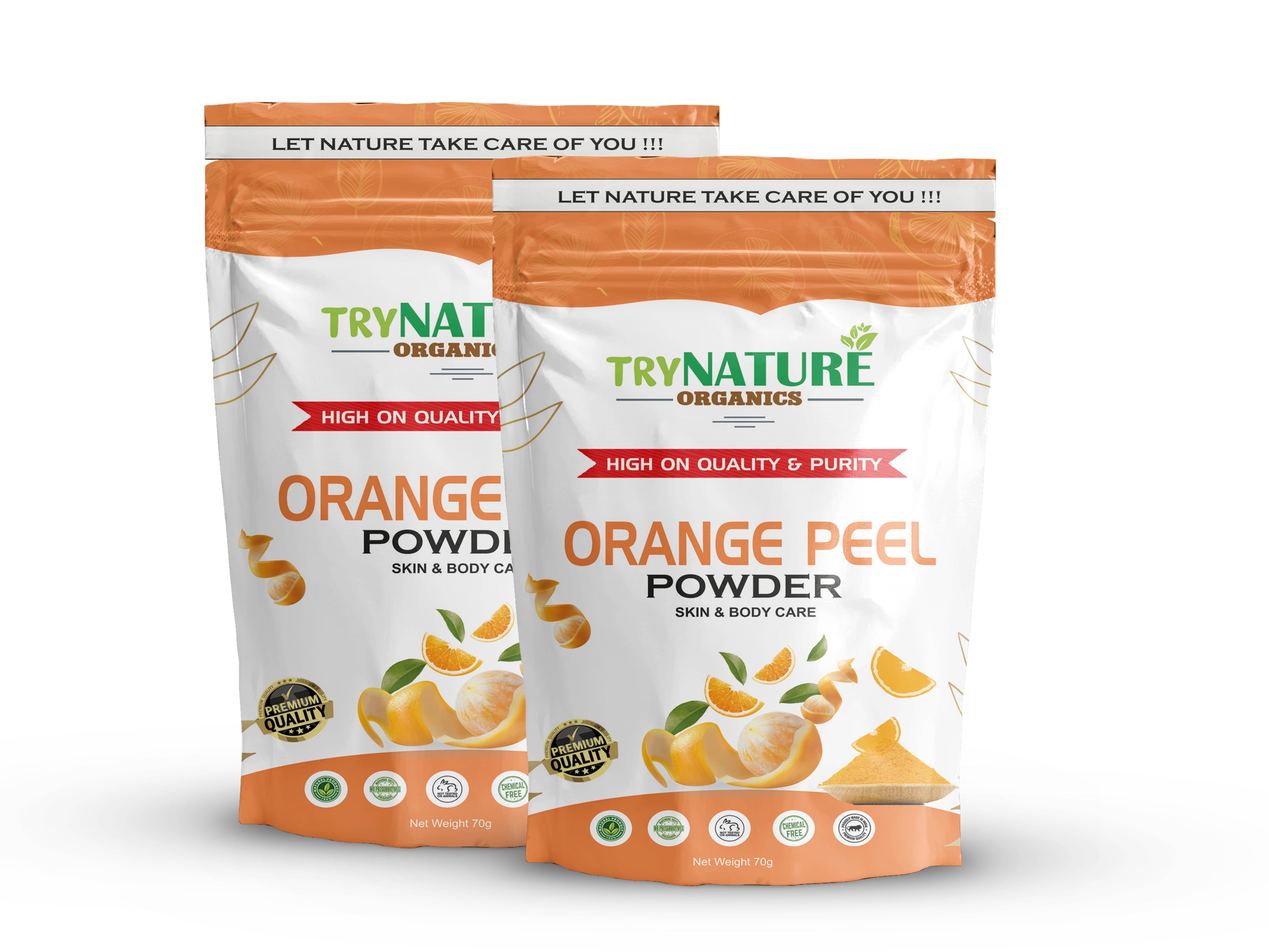 TRY NATURE Pure Orange Peel Powder | Natural Face Pack for Glowing Skin & Oil Control [Listing# 1]