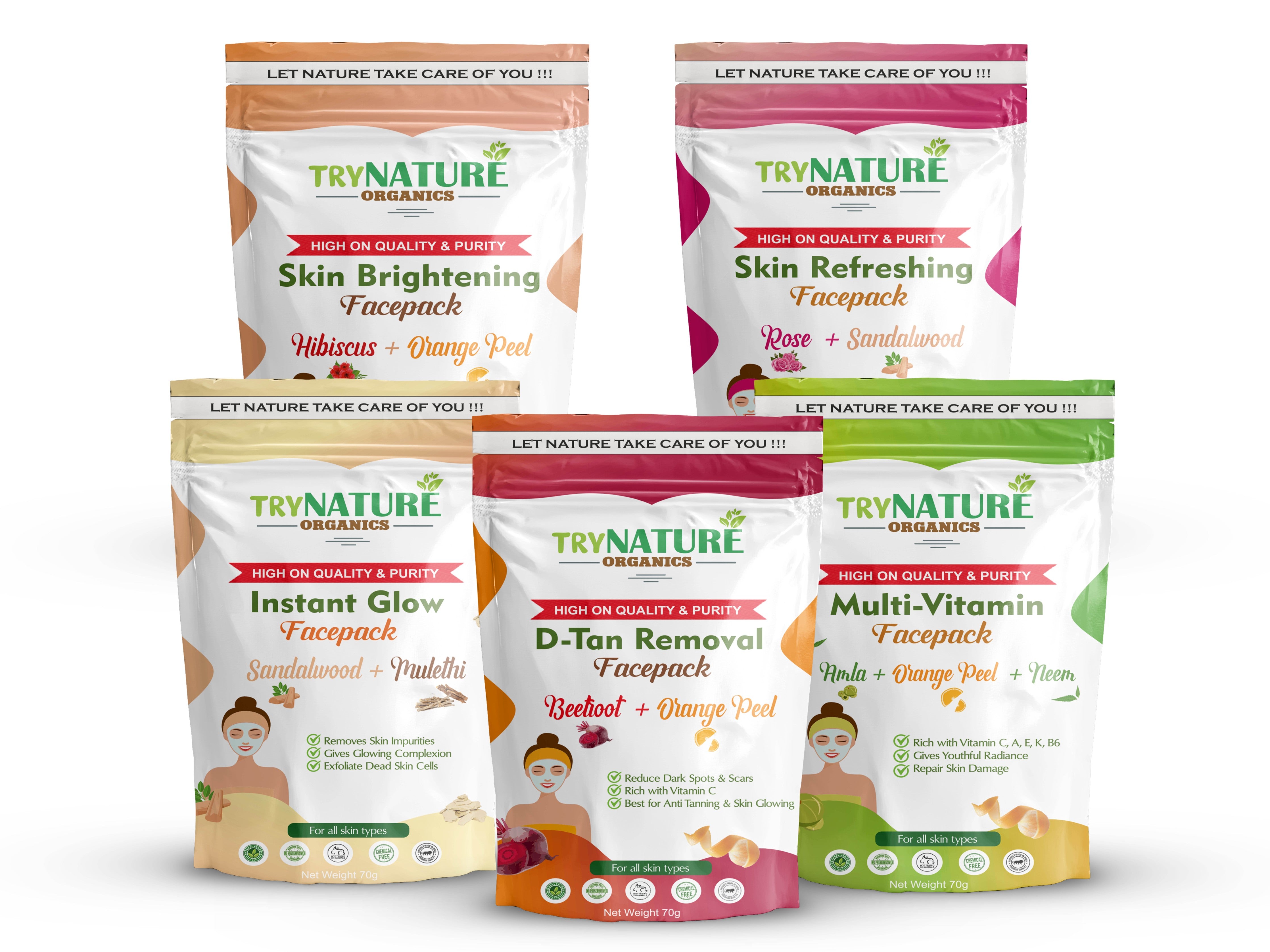 TRY NATURE Instant Glow Face Pack | Brightening, Refreshing & Detan with Multi-Vitamin Boost [Listing# 25]