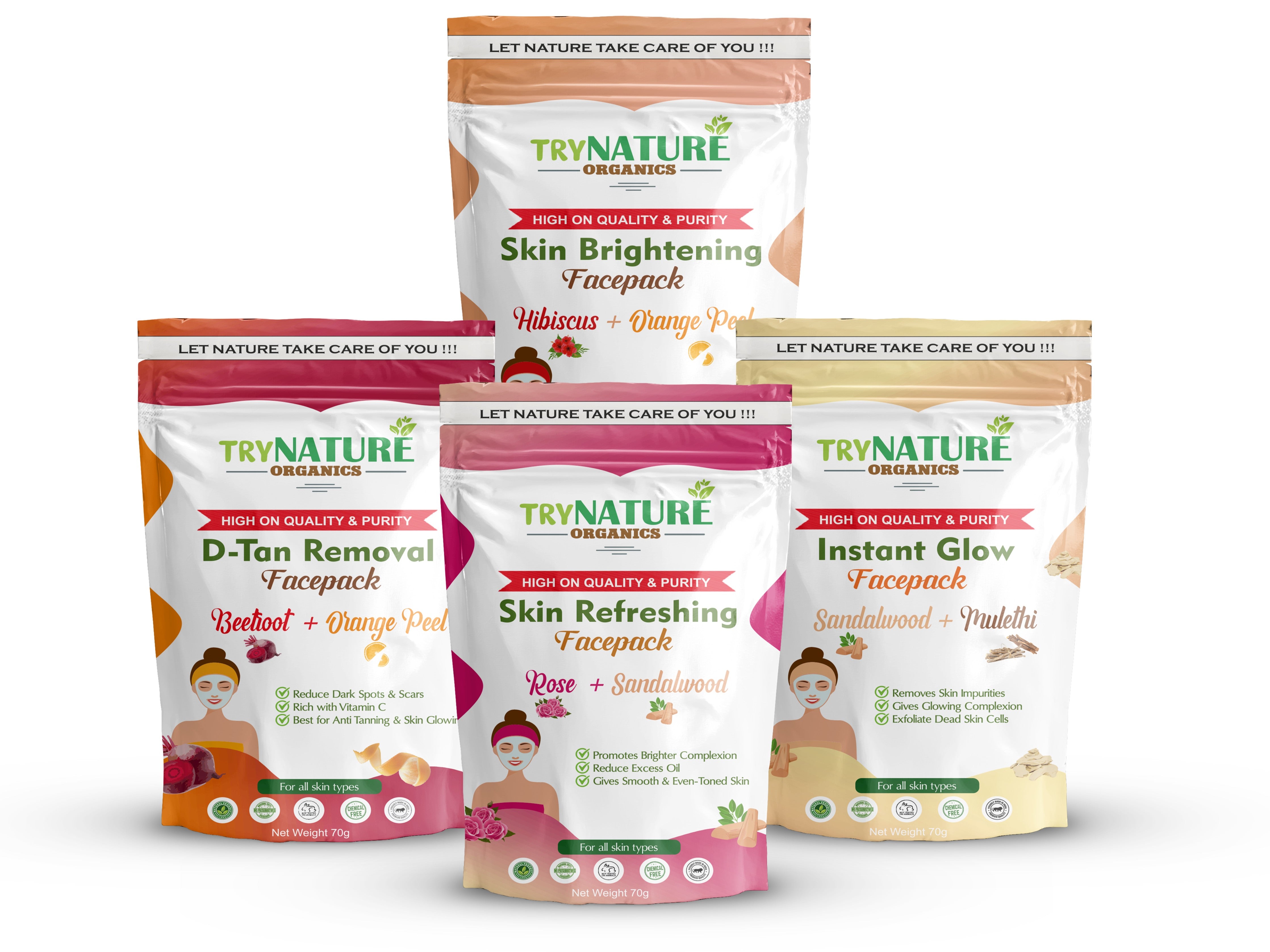 TRY NATURE Glow Boost Face Pack | Brightening, DeTan & Refreshing Formula for Radiant Skin [Listing# 33]